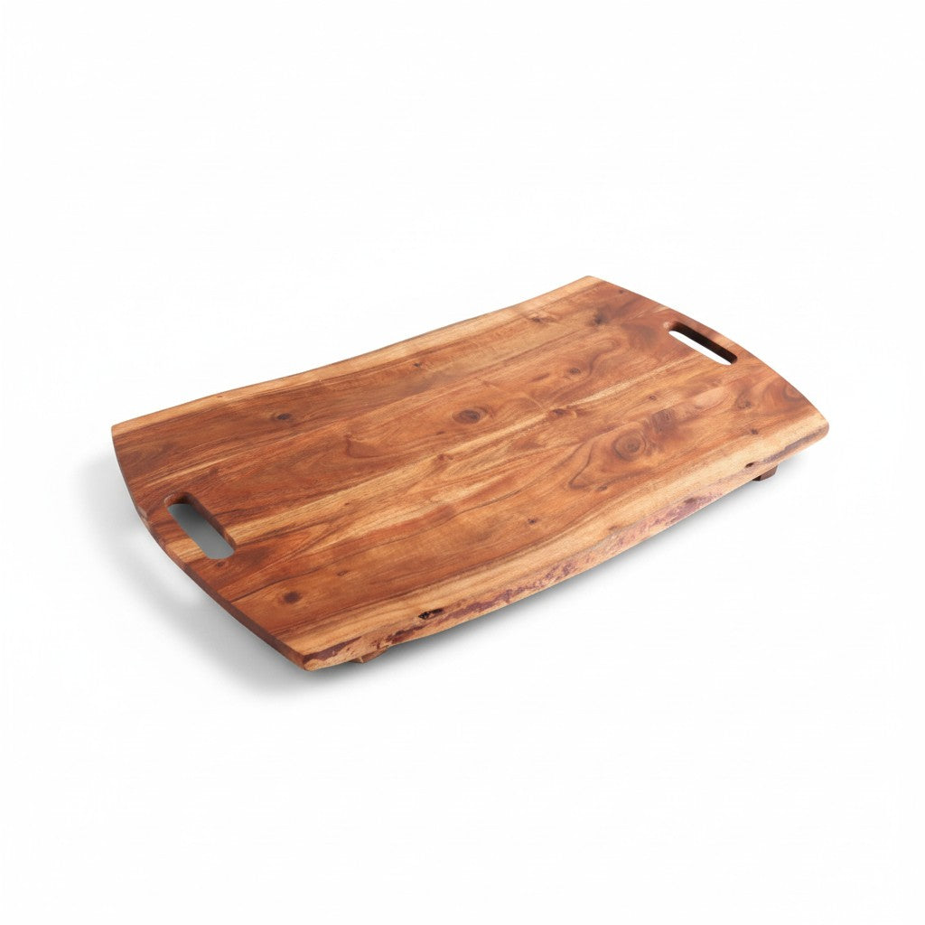 ACACIA WOOD 28" X 16" FOOTED CUTTING/SERVING BOARD