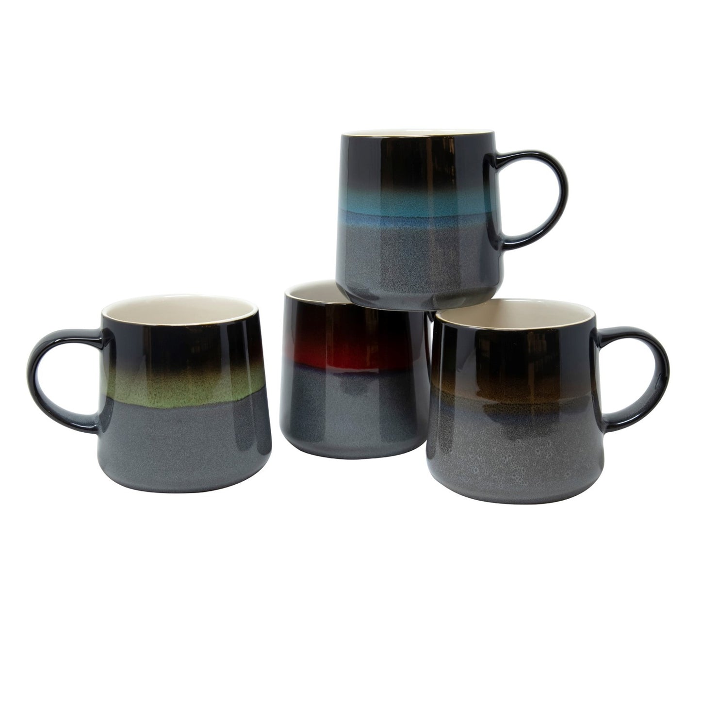 17 Oz Ombre Reactive Glaze Mugs - 4 Assorted Designs