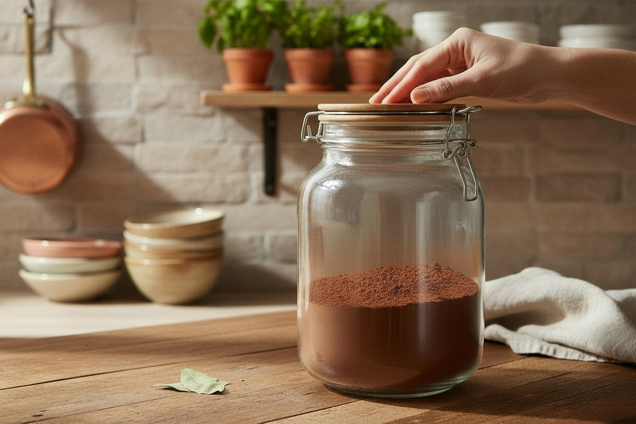 SQUARE 50 OZ GLASS JAR W/ WOOD LID