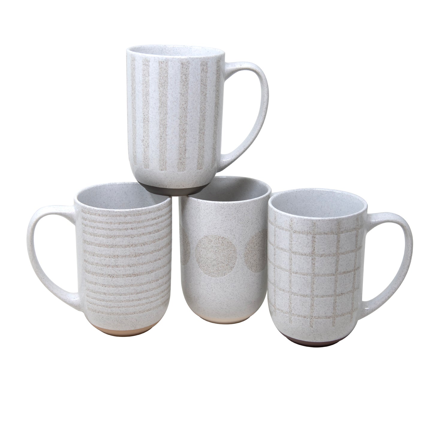 18 OZ MODERN WAX RELIEF MUGS- 4 ASSORTED DESIGNS