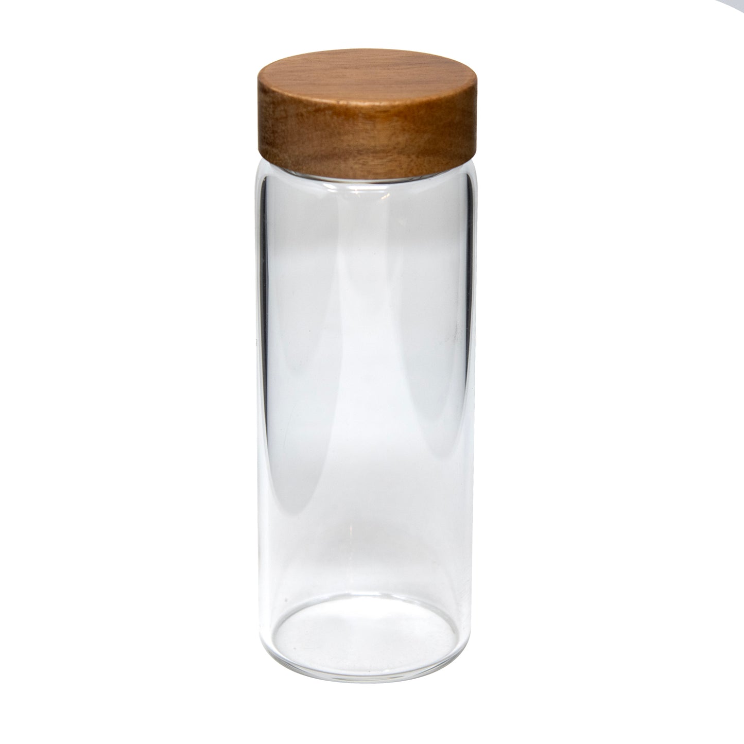 9.5 OZ BOROSILICATE JAR W/ ACACIA WOOD LID
