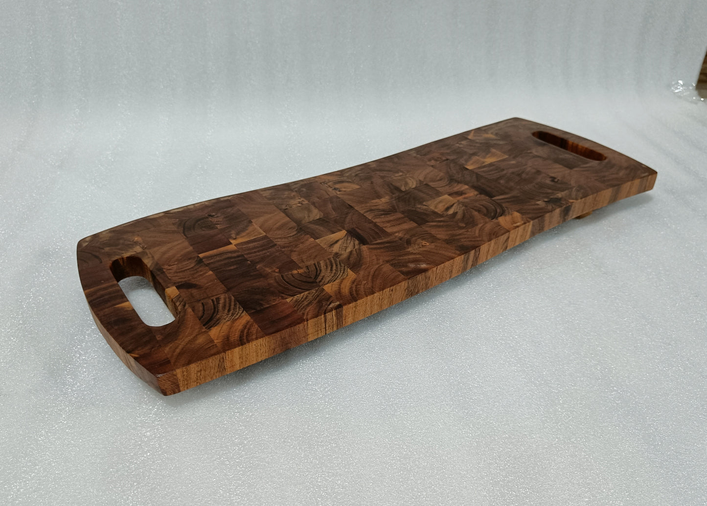 28x10" Acacia Wood End Grain Cutting Board W/Feet