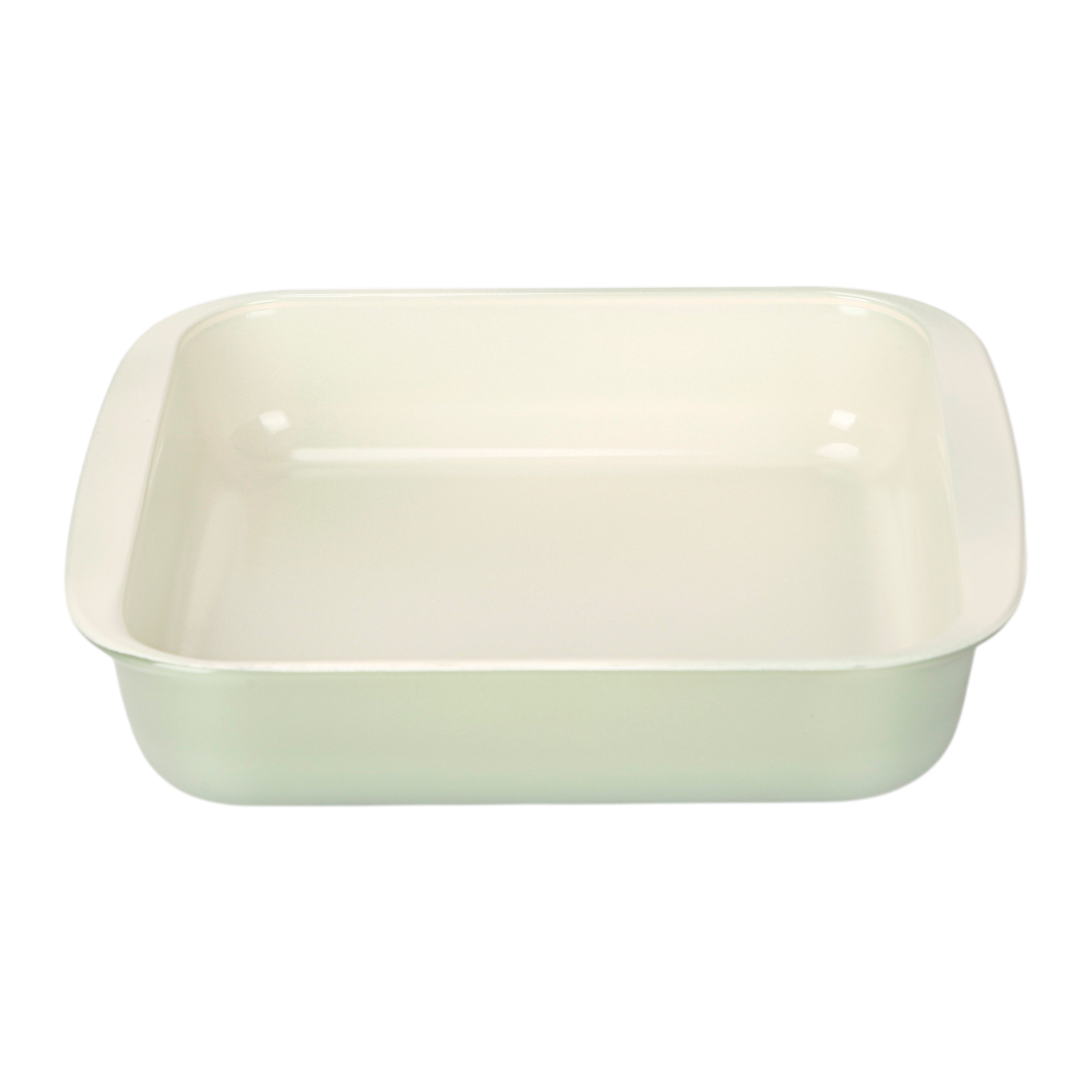 SAGE/ CREAM 8"SQUARE BOROSILICATE GLASS BAKING DISH