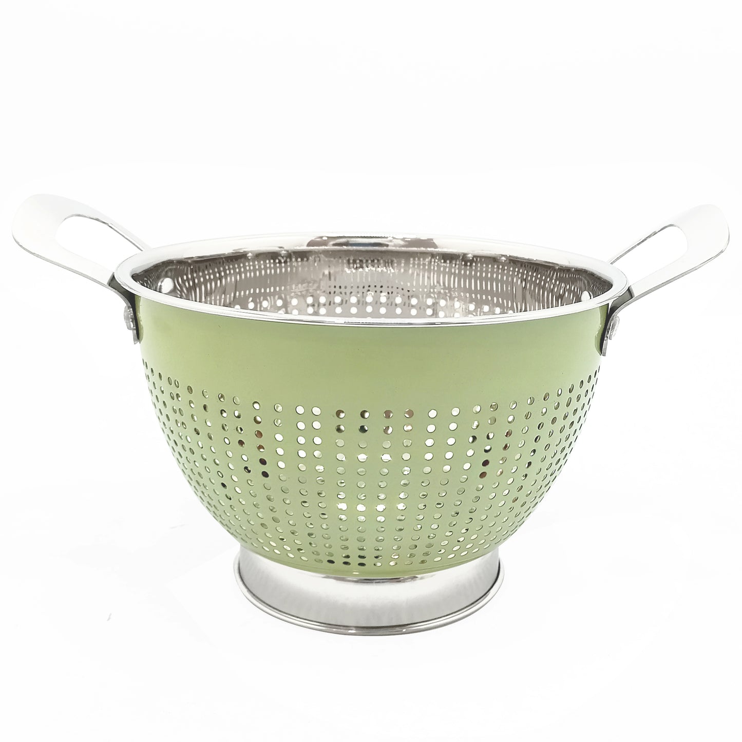 5 QT STAINLESS STEEL COLANDER WITH MINT GREEN EXTERIOR