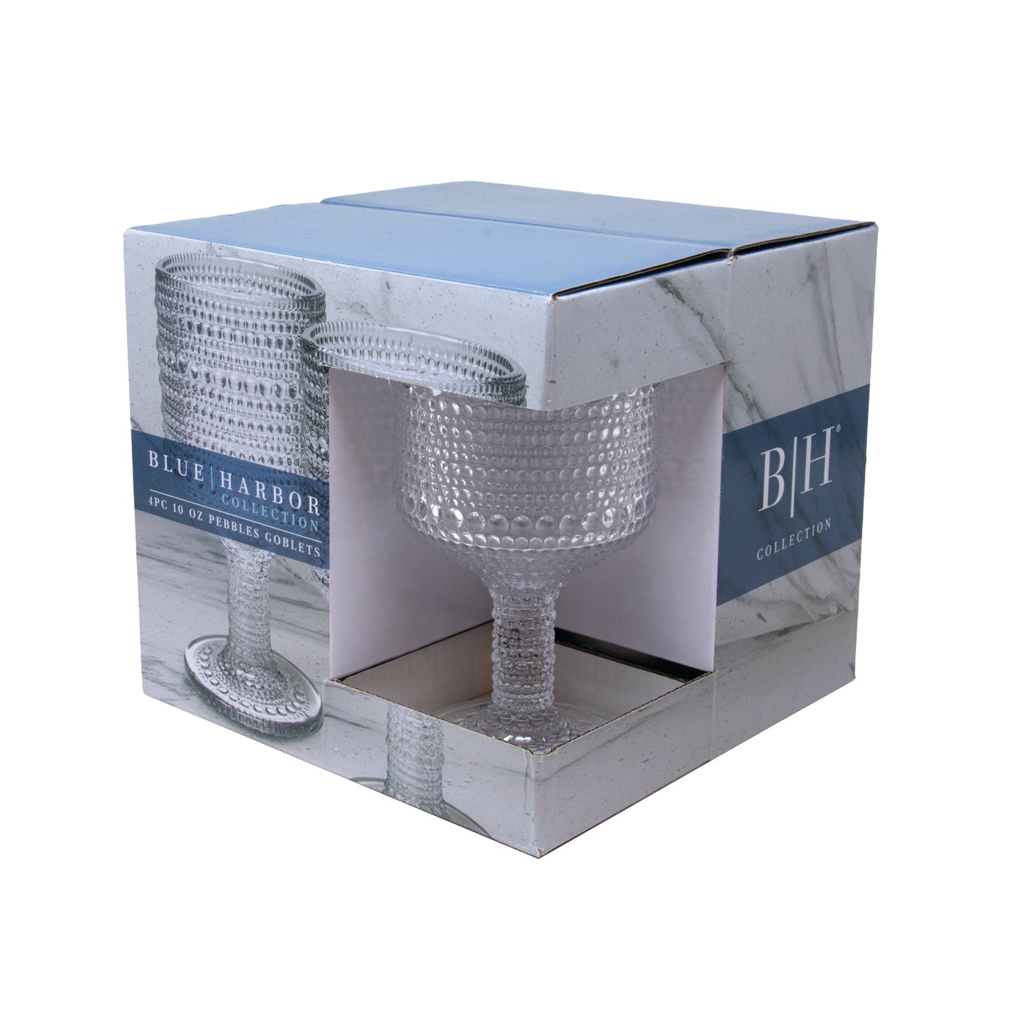 S/4 CLEAR 10 OZ PEBBLES GOBLETS