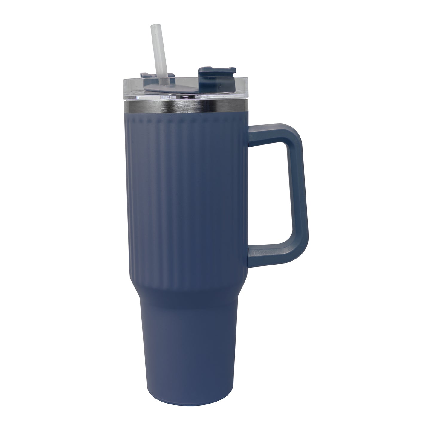 40 oz Charcoal S/S Insulated Cup W/Handle & Straw