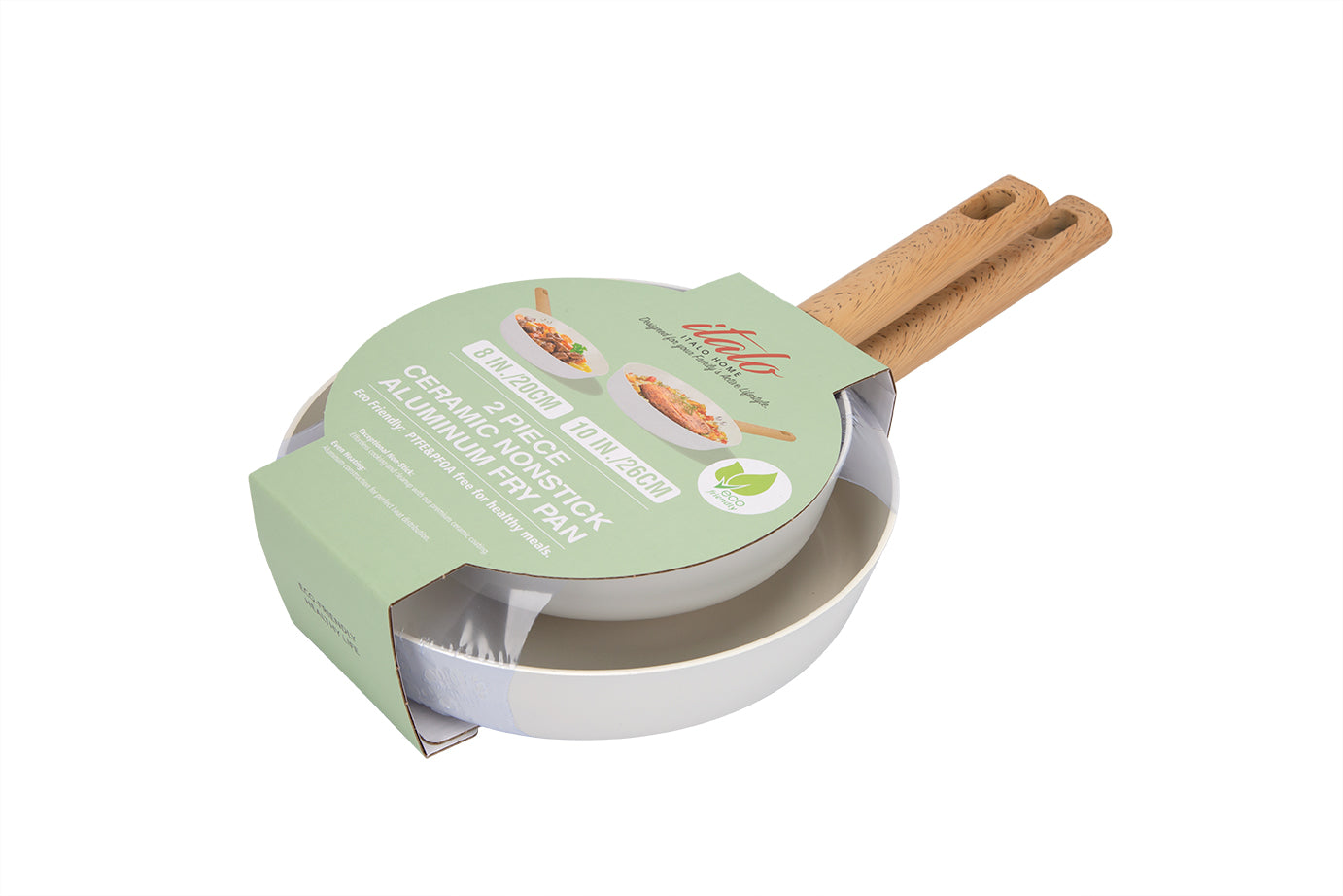 2PK 8" & 10" Open Fry Pan-Light Gray