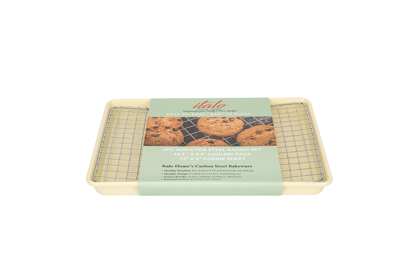 S/2 Butter Yellow Cookie Sheet & Chrome Cooling Rack