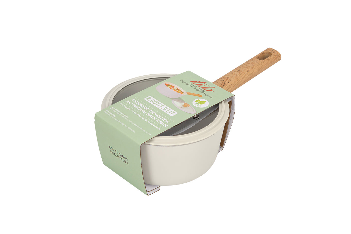 2QT COVERED SAUCEPAN CREAM