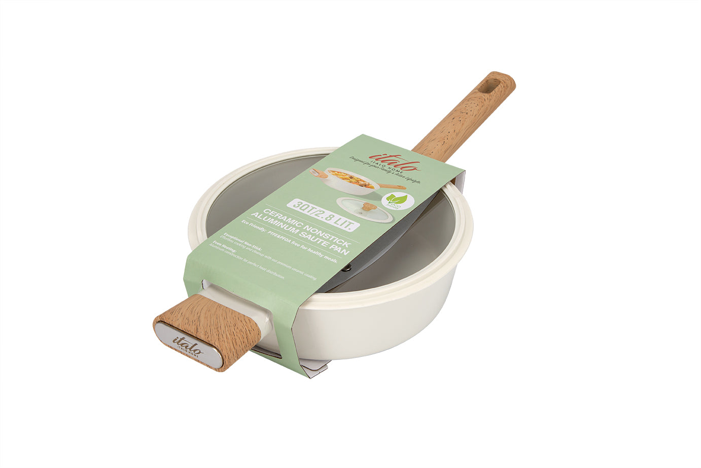 3QT COVERED SAUTE PAN CREAM