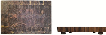 ACACIA WOOD 18" X 12" END GRAIN CUTTING BOARD WITH FEET