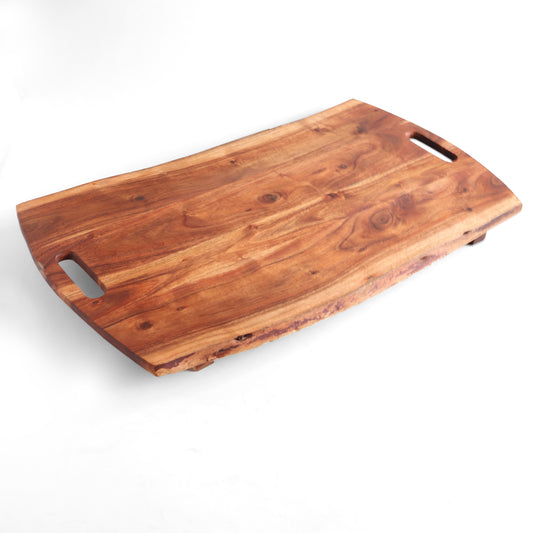 Acacia Wood 28" X 16" Footed Cutting/Serving Board