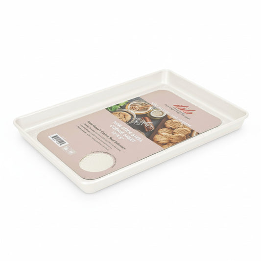 CREAM 13" X 9" EMBOSSED METAL COOKIE SHEET