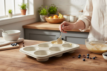 6 CUP MUFFIN PAN-CREAM