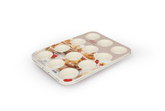 12 CUP MUFFIN PAN-CREAM