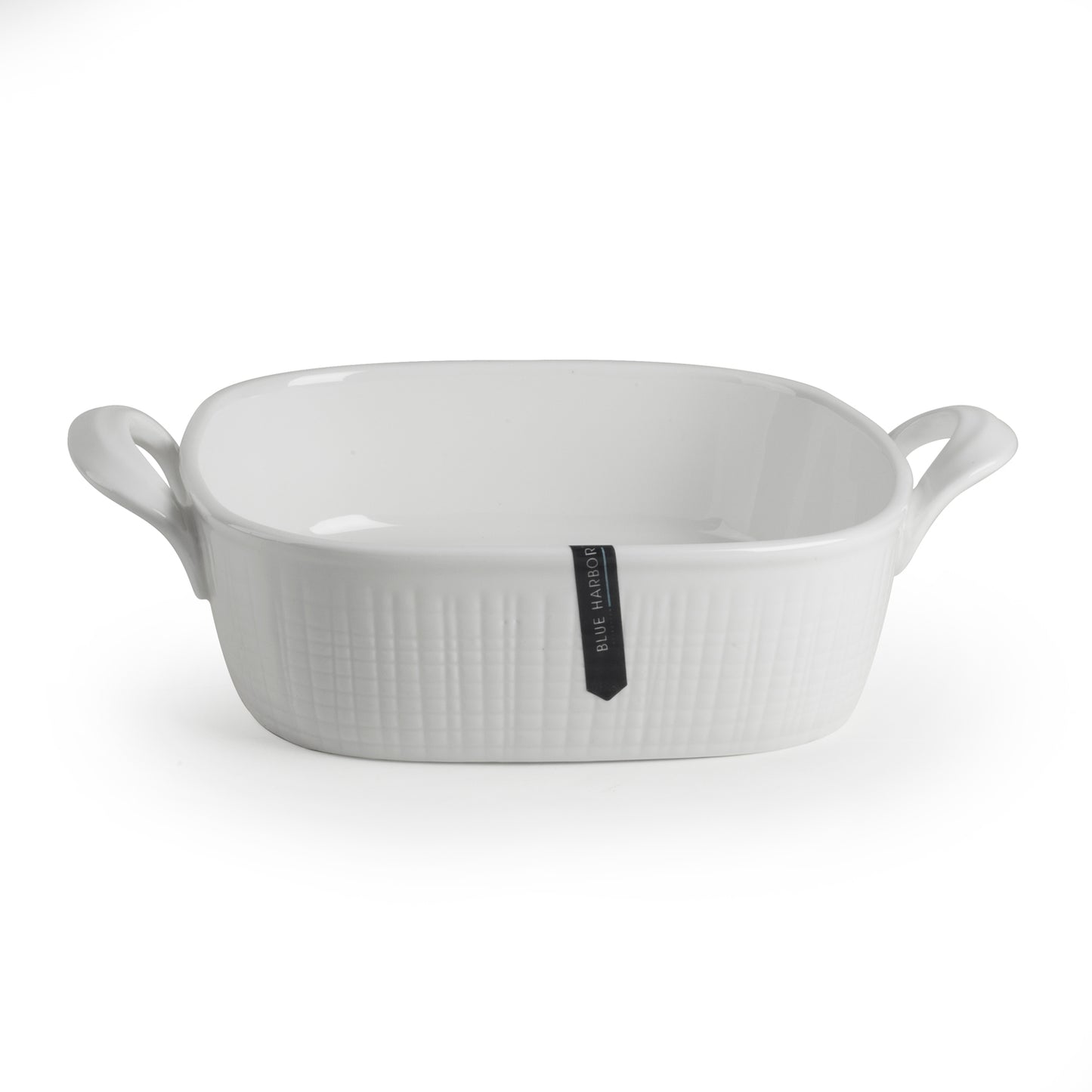 1.5QT WHT OVAL LINEN CASSEROLE