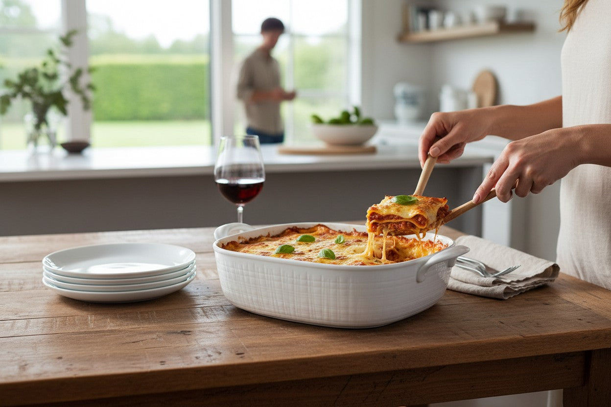 White Linen 2.1 Qt Ceramic Square Baker