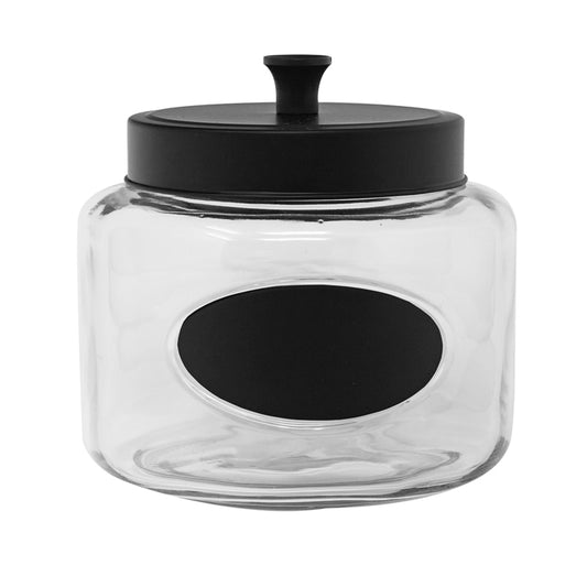 60OZ RND CHALKBOARD GLS JAR