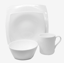 Big Square 16pc Bone China Dinnerware Set