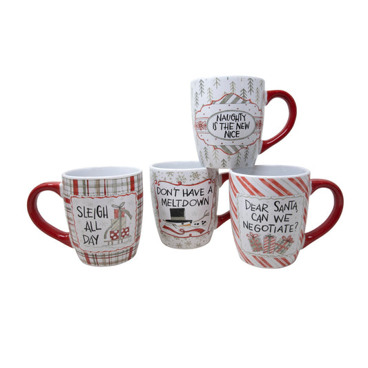 25 Oz Holiday Fun Mugs - 4 Assorted Designs