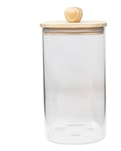 Borosilicate 78 Oz Square Glass Jar W/ Wood Lid And Knob