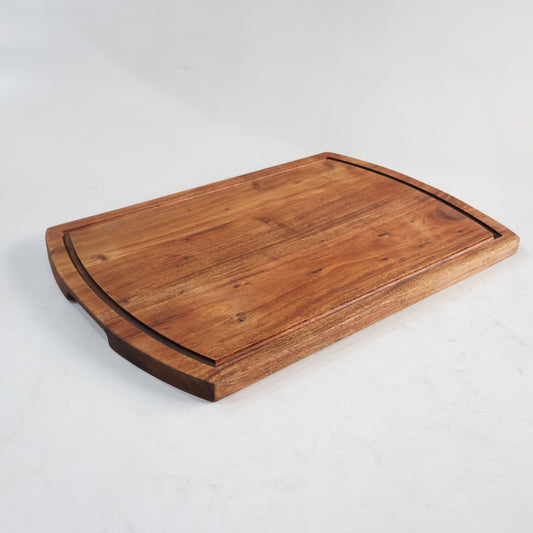 23.5x15.75" Acacia Wood Cutting Board W/Juice Groove