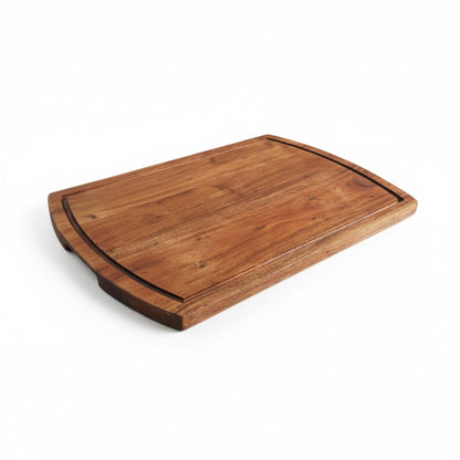 23.5X15.75" ACACIA WOOD CUTTING BOARD W/ JUICE GROOVE