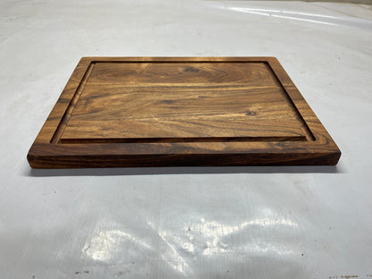14x11" Acacia Wood Cutting Board W/Juice Groove