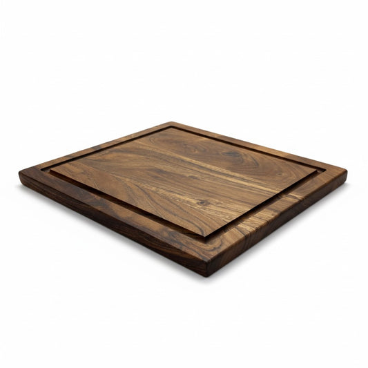 14X11" ACACIA WOOD CUTTING BOARD W/JUICE GROOVE