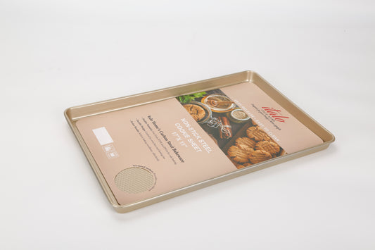 METALLIC CHAMPAGNE 17" X 11"  TEXTURED METAL COOKIE SHEET
