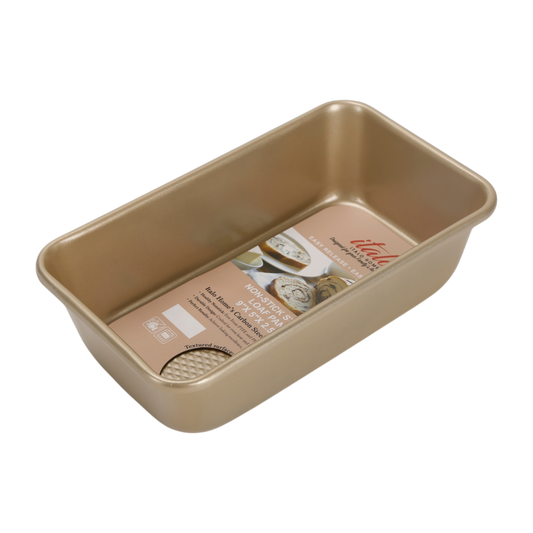 METALLIC CHAMPAGNE 9" X 5"  TEXTURED METAL LOAF PAN