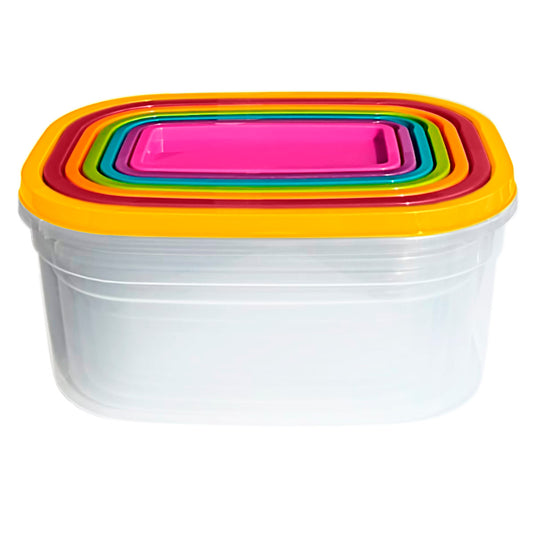 7PC RECTANGULAR  PLASTIC FOOD STORAGE SET