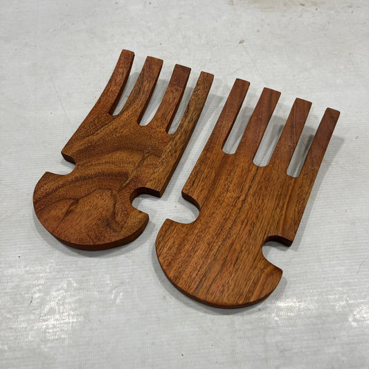 ACACIA WOOD S/2 SALAD HANDS ( 8" X 4")