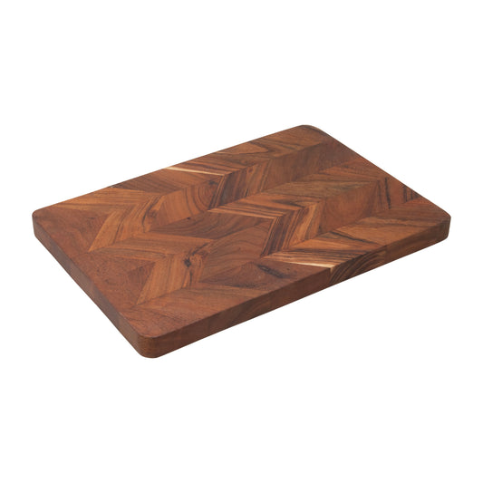 15x10" Rectangular Acacia Chevron Cutting Board