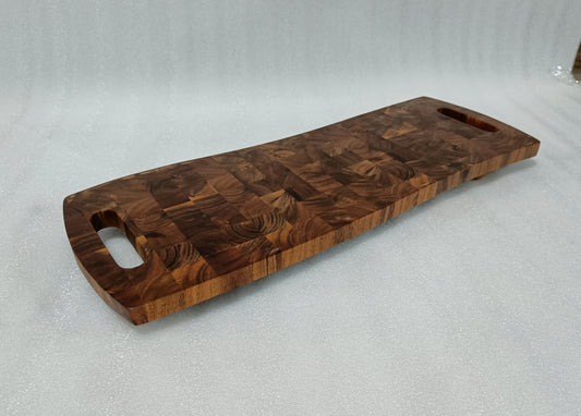 28x10" Acacia Wood End Grain Cutting Board W/Feet