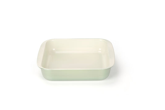 SAGE/ CREAM  8"SQUARE BOROSILICATE GLASS BAKING DISH