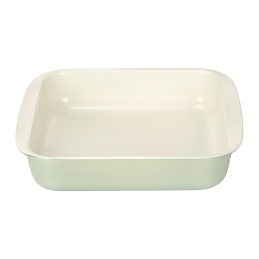 SAGE/ CREAM  8"SQUARE BOROSILICATE GLASS BAKING DISH