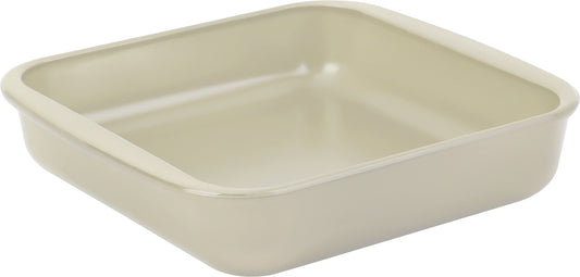 CREAM 8" SQUARE BOROSILICATE GLASS BAKING DISH