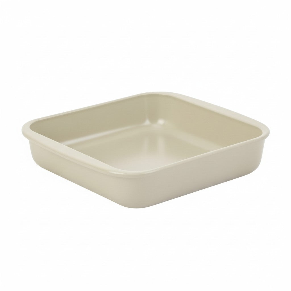 CREAM 8" SQUARE BOROSILICATE GLASS BAKING DISH