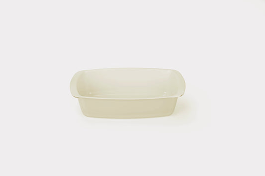 CREAM 9' X 5" BOROSILICATE GLASS LOAF PAN