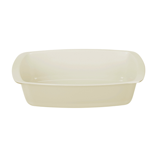 CREAM 9' X 5" BOROSILICATE GLASS LOAF PAN