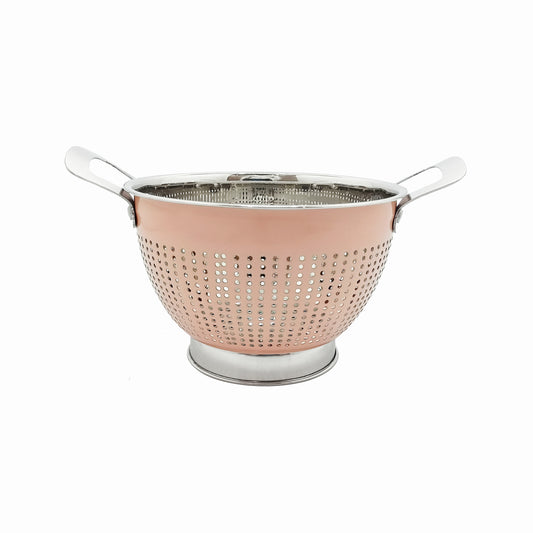 1.5 QT STAINLESS STEEL COLANDER WITH BLUSH EXTERIOR