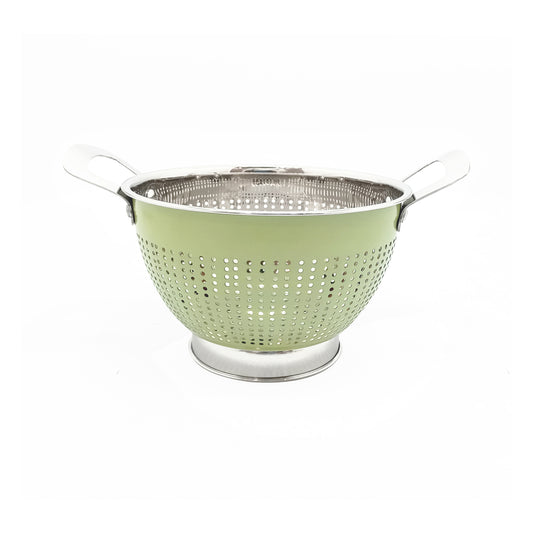 1.5 QT STAINLESS STEEL COLANDER WITH MINT GREEN EXTERIOR
