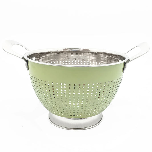 5 QT STAINLESS STEEL COLANDER WITH MINT GREEN EXTERIOR