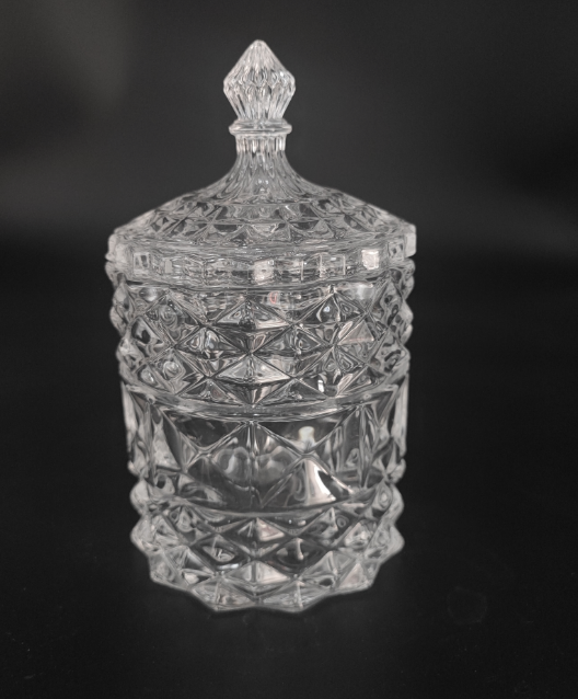 DIAMOND GLASS CANDY JAR