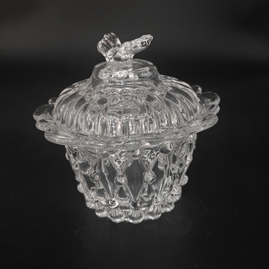 BUTTERFLY GLASS CANDY JAR