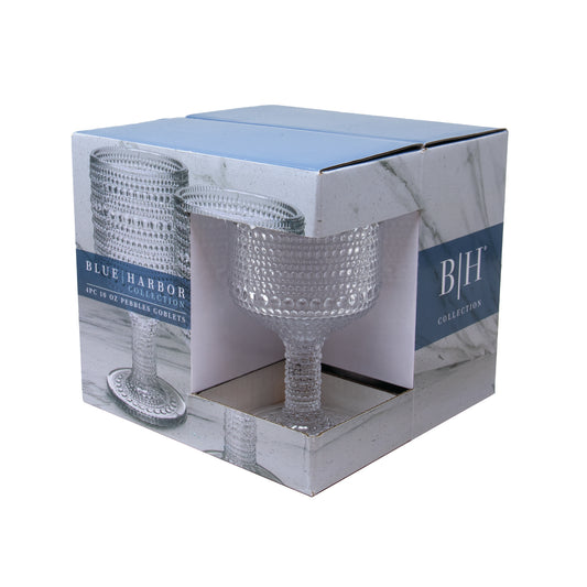 S/4 CLEAR 10 OZ PEBBLES GOBLETS