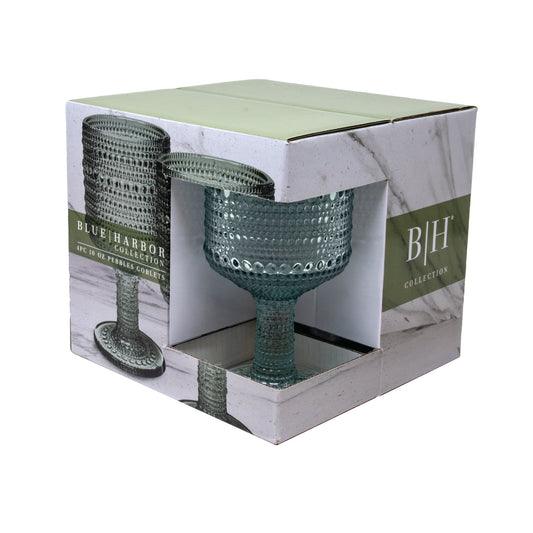PEBBLES S/4 SAGE GREEN 10 OZ GOBLETS