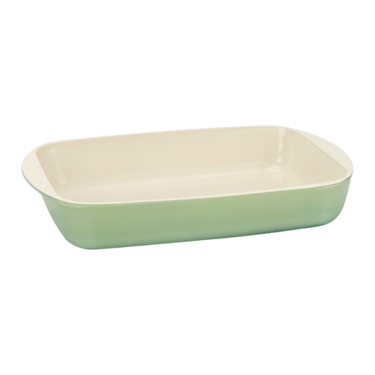 SAGE/CREAM 3.8 QT RECTANGULAR BOROSILICATE GLASS BAKING DISH