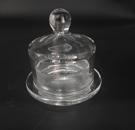 MODERN INDIVIDUAL GLASS BUTTER DISH